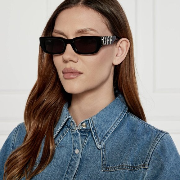 Off-White OERI124 FILLMORE 1055 Rectangle Sunglasses – Black/Green - Picture 6 of 12